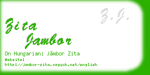 zita jambor business card