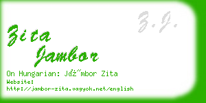 zita jambor business card